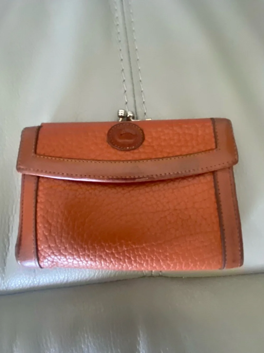 Vintage Dooney & Bourke Pebbled Leather Wallet in Cognac - Picture 1 of 5